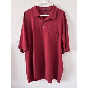 Tiger Woods Polo Shirt Men XXL Red Short Sleeve Nike Fit-Dry Golf